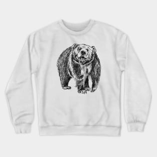 Wild Bear Print Crewneck Sweatshirt